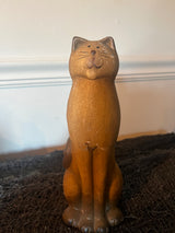 Terra Cotta Sitting Cat Figurine