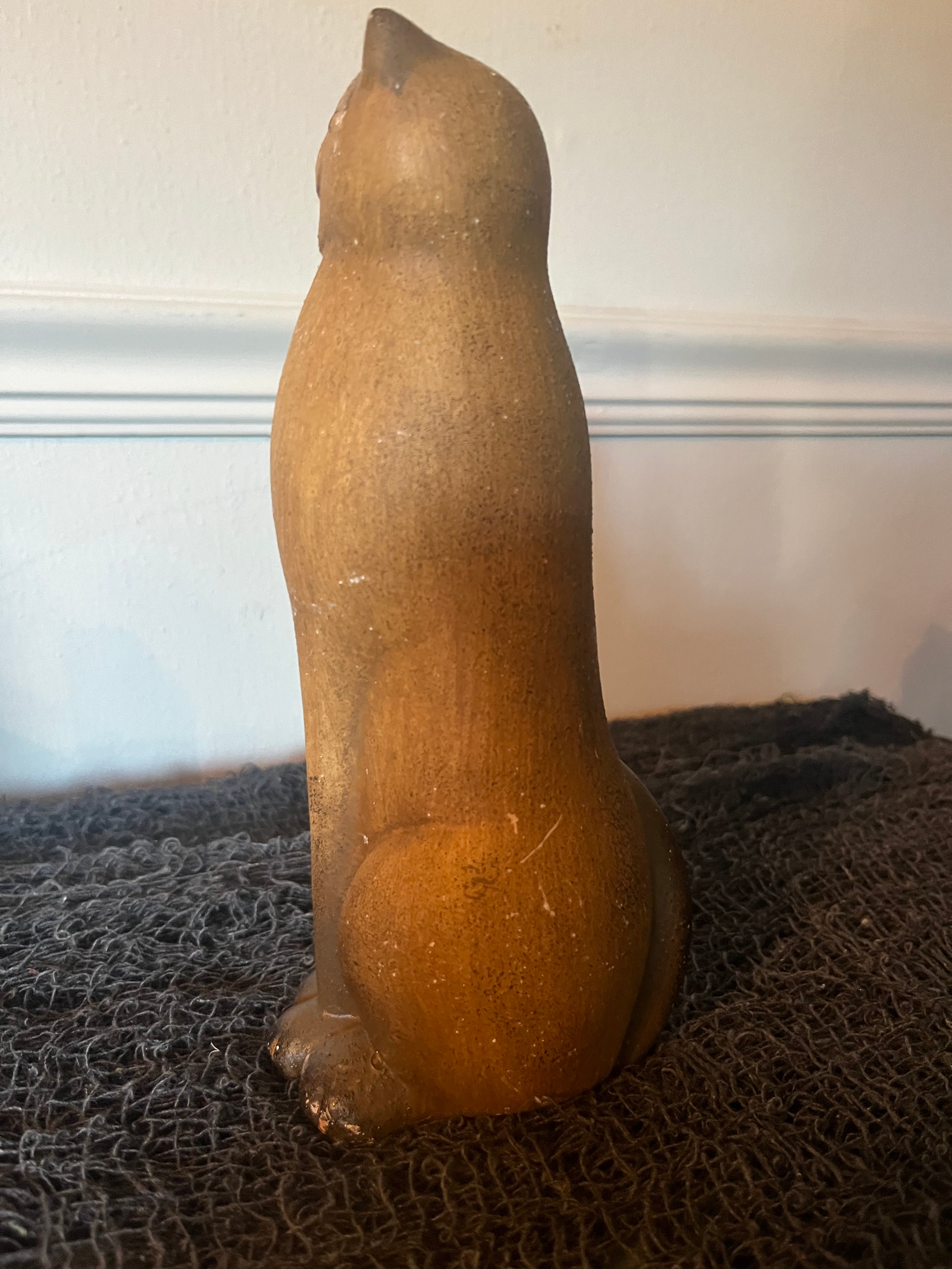 Terra Cotta Sitting Cat Figurine