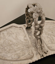 Vintage Hand Wrought Aluminum Relish Tray with Tulips