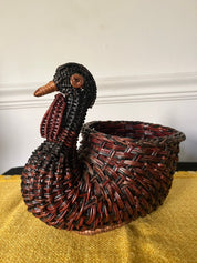 7" Vtg Turkey Centerpiece Basket