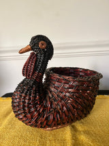7" Vtg Turkey Centerpiece Basket