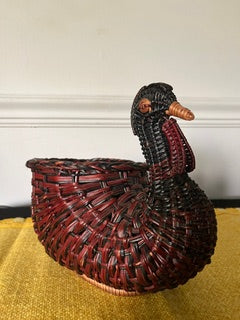 7" Vtg Turkey Centerpiece Basket