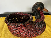 7" Vtg Turkey Centerpiece Basket