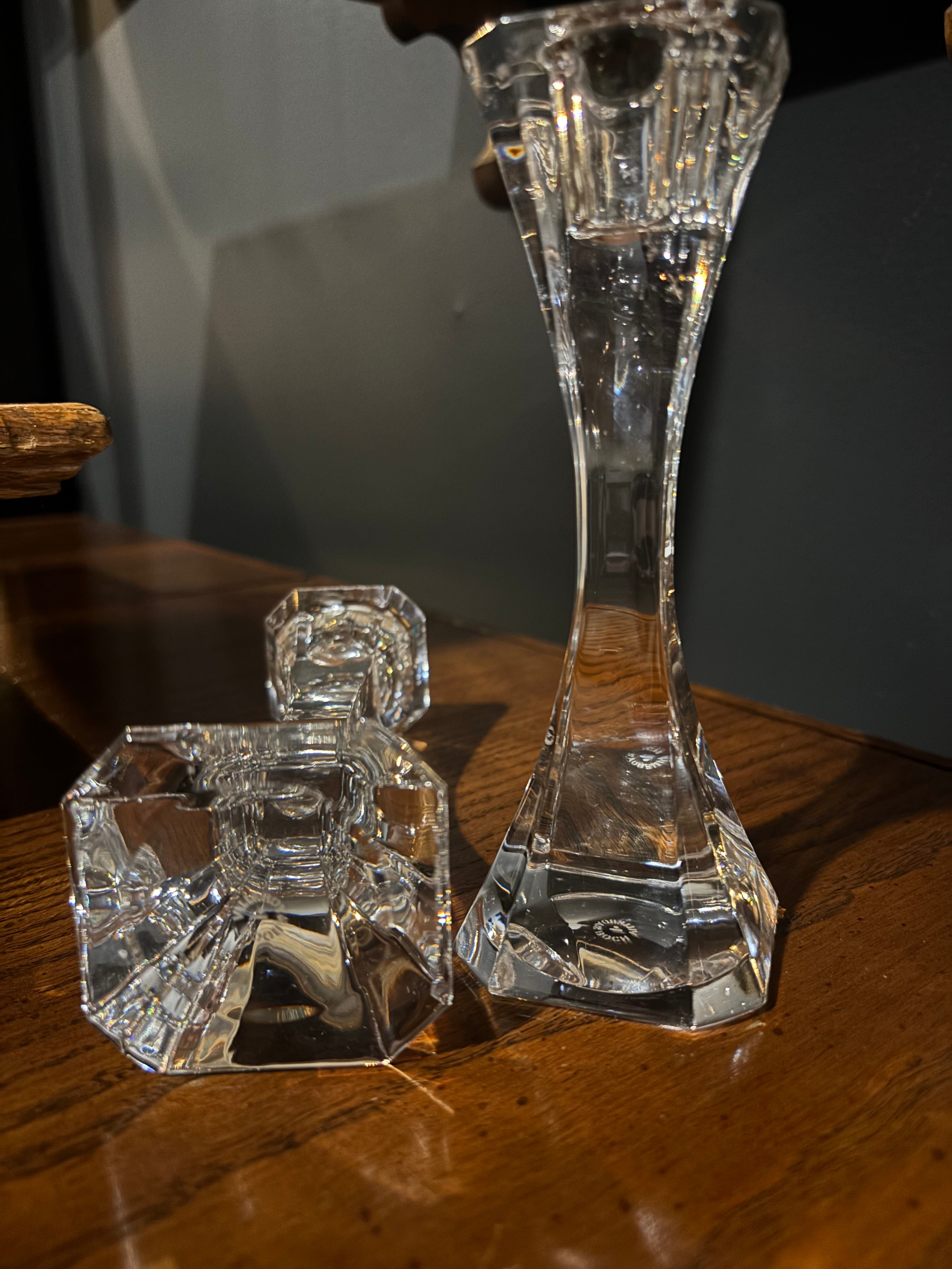 villeroy & bosch crystal "cocktail club" candlesticks,  set of 2