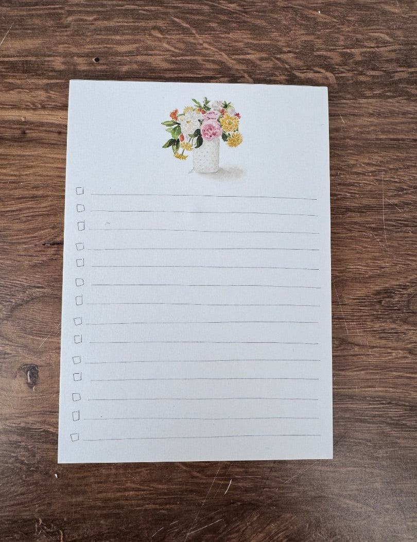 Watercolor Bouquet Everyday Checklist featuring blue hydrangea watercolor artwork by Emily Lex | JSQ Mercantile – a women’s boutique and gift shop in La Grange, IL.