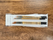 Watercolor paintbrush set of five with wood handles and golden synthetic taklon bristles | JSQ Mercantile – Women’s Boutique & Gift Shop in La Grange, IL