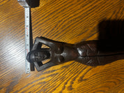 vintage mid-century modern hand-carved wooden nude female figure nutcracker