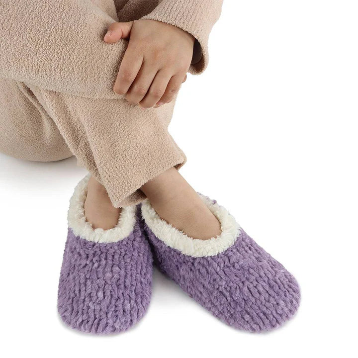 Purple Teddy Bear Faux Fur Snoozies with Memory Foam
