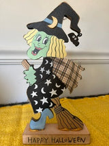 Wooden Witch Tabletop Decor