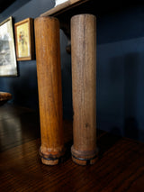 vintage wooden textile spools set of 2