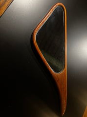 vintage mid-century modern Danish hand mirror in teak