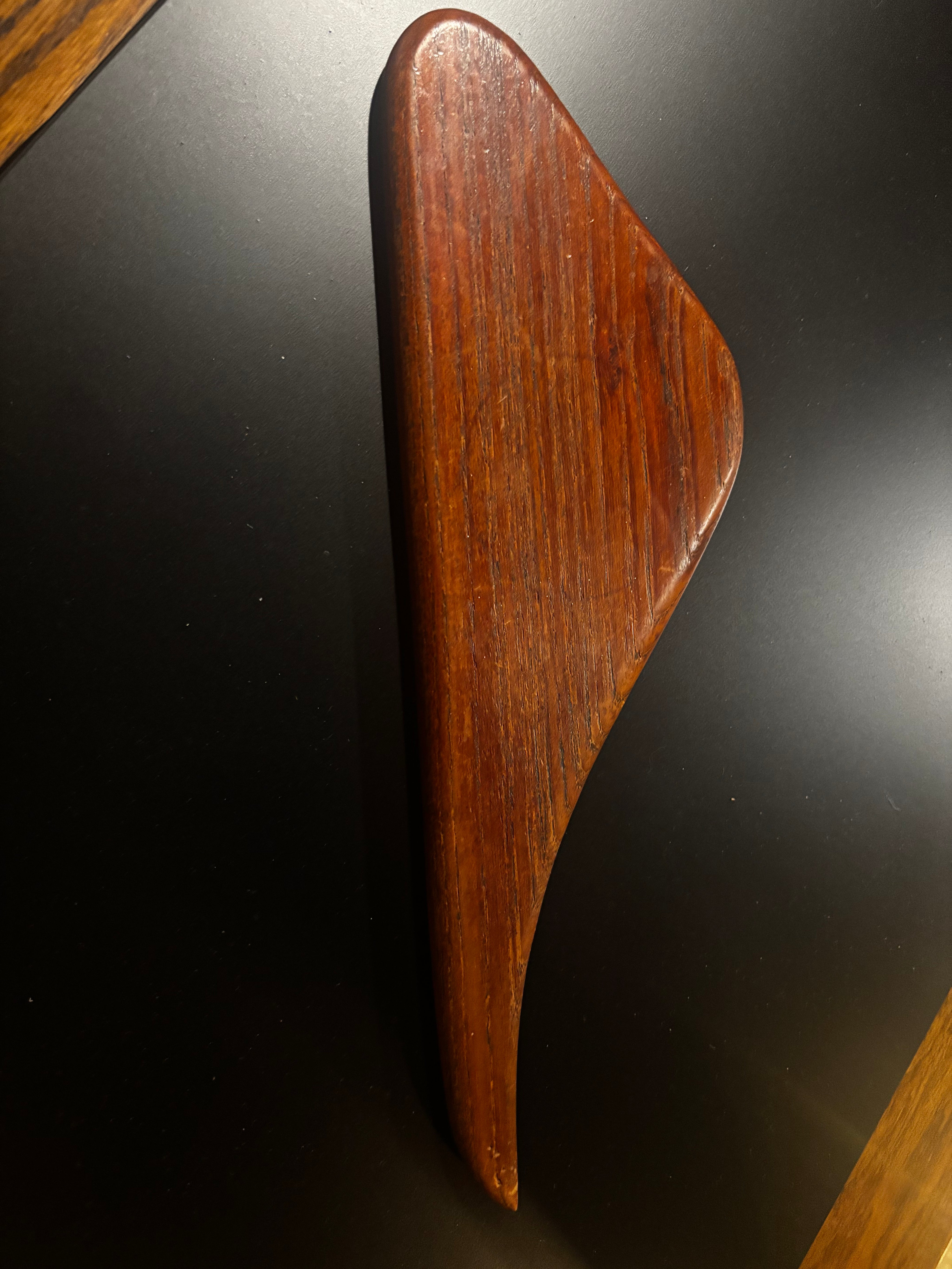 vintage mid-century modern Danish hand mirror in teak