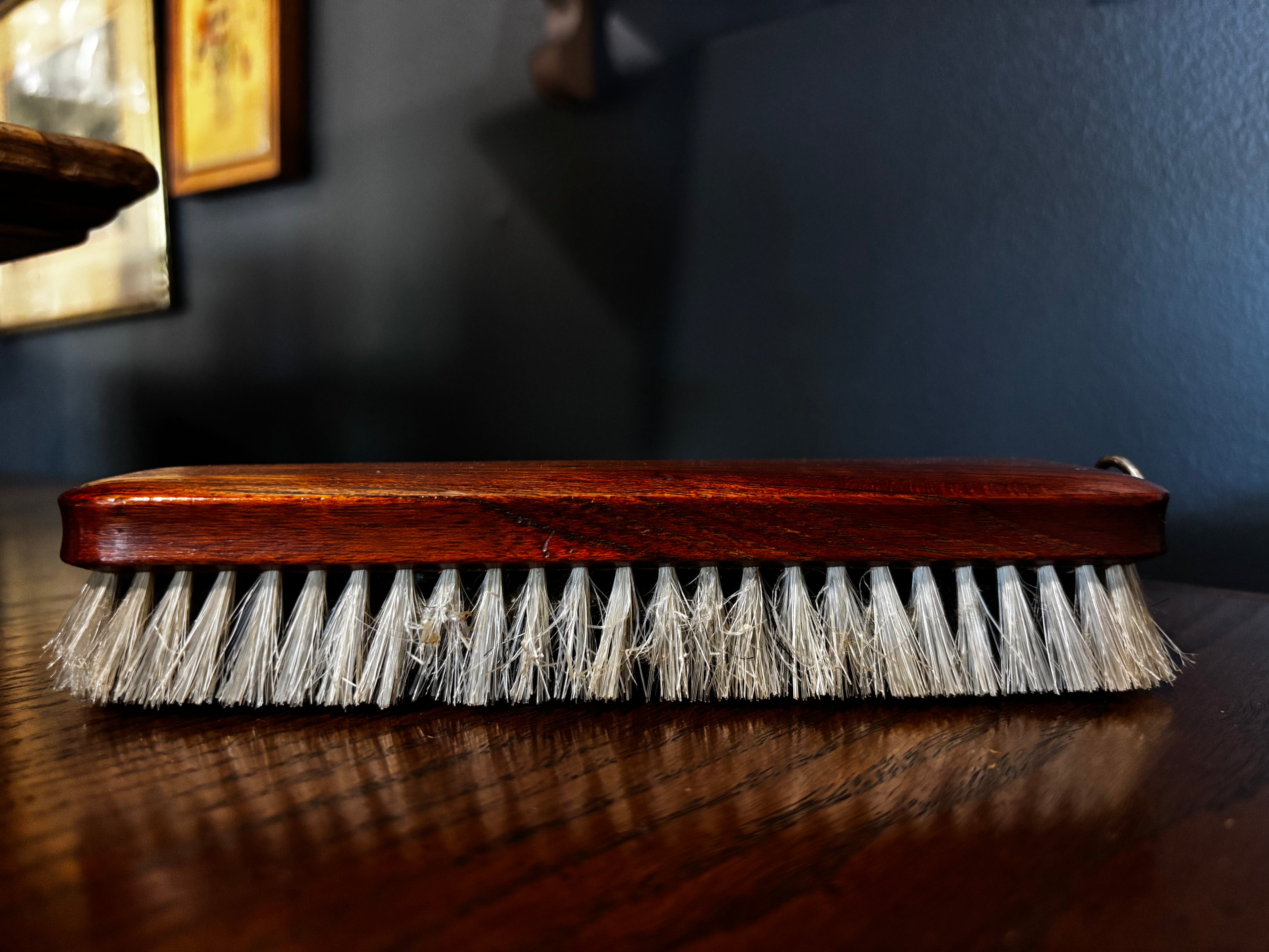 vintage mid-century modern wood-backed utility brush