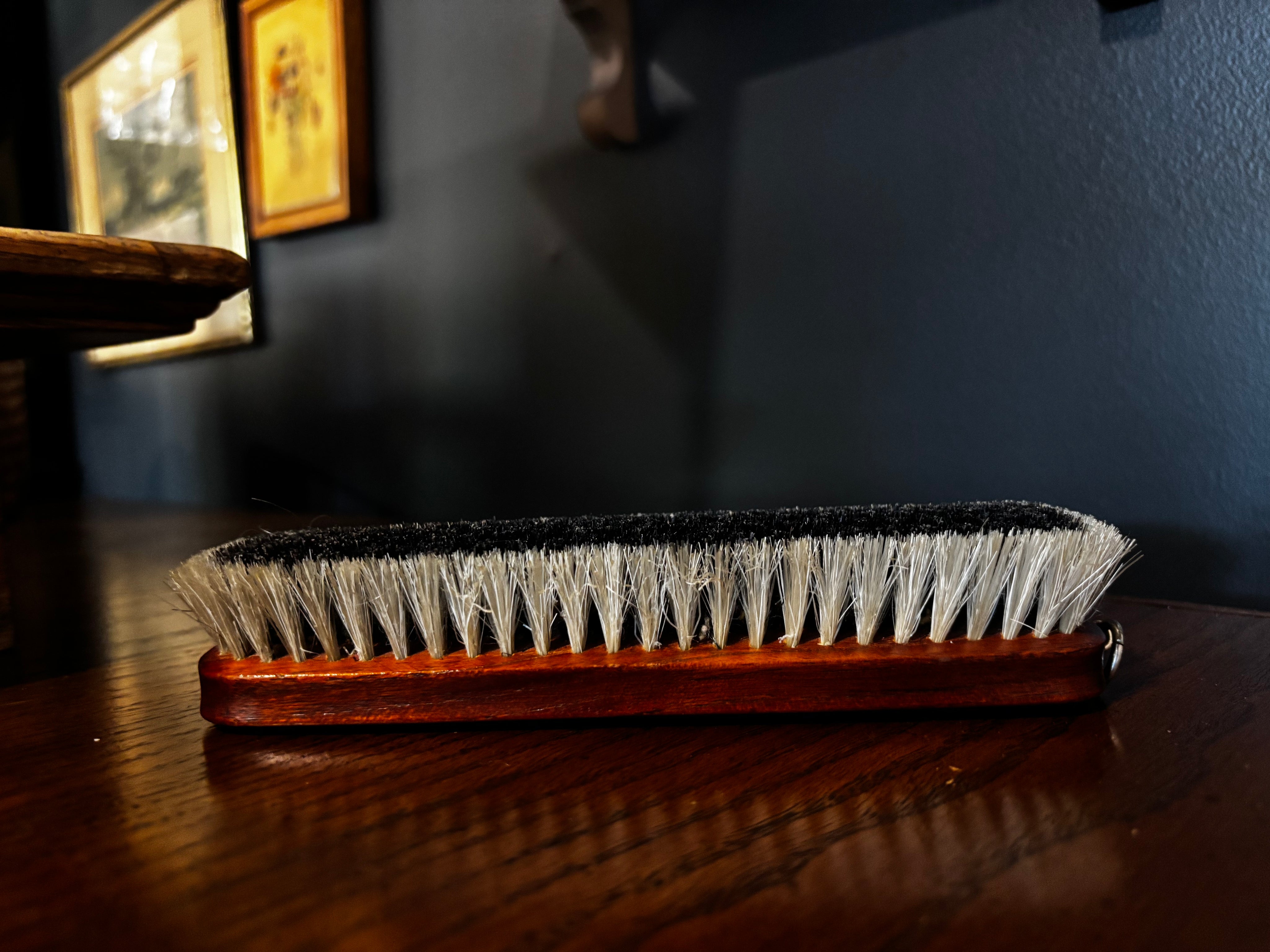 vintage mid-century modern wood-backed utility brush